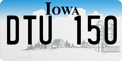 IA license plate DTU150