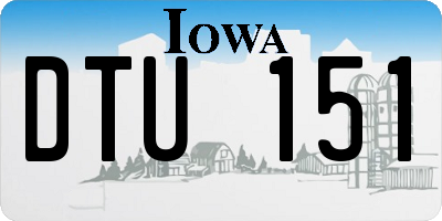 IA license plate DTU151