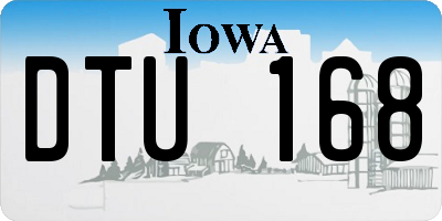 IA license plate DTU168