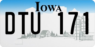 IA license plate DTU171