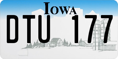 IA license plate DTU177