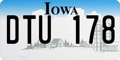 IA license plate DTU178