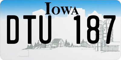 IA license plate DTU187