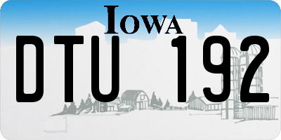 IA license plate DTU192