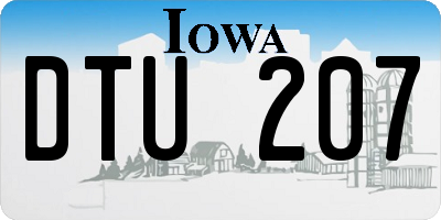 IA license plate DTU207