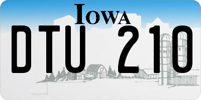 IA license plate DTU210