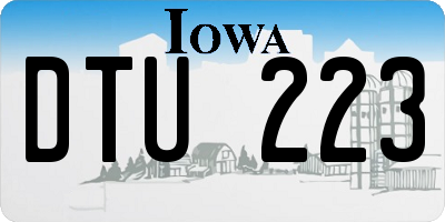 IA license plate DTU223