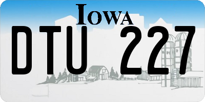 IA license plate DTU227