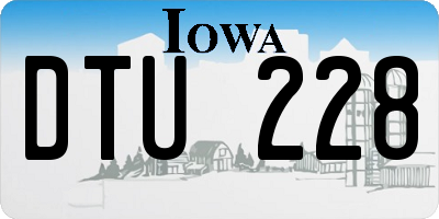 IA license plate DTU228