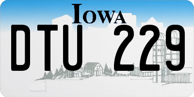 IA license plate DTU229