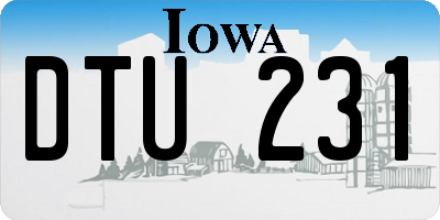 IA license plate DTU231