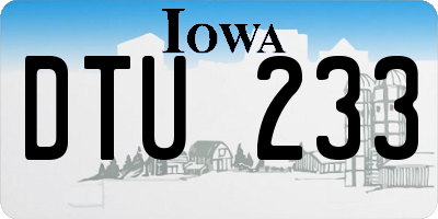 IA license plate DTU233
