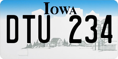 IA license plate DTU234