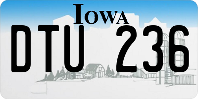 IA license plate DTU236