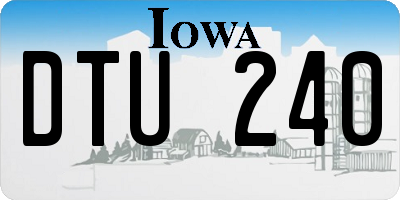 IA license plate DTU240