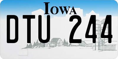IA license plate DTU244