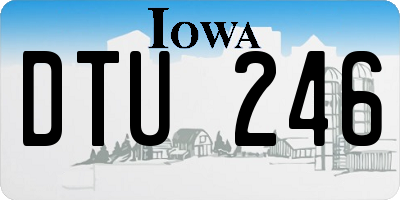 IA license plate DTU246