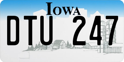 IA license plate DTU247