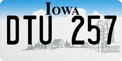 IA license plate DTU257