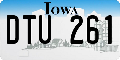IA license plate DTU261