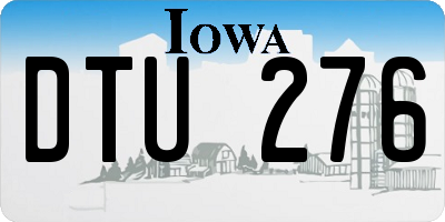 IA license plate DTU276