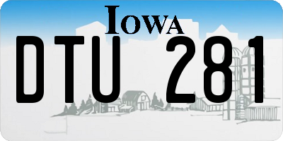 IA license plate DTU281