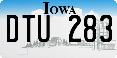 IA license plate DTU283