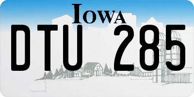 IA license plate DTU285