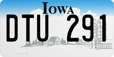 IA license plate DTU291