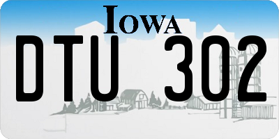 IA license plate DTU302