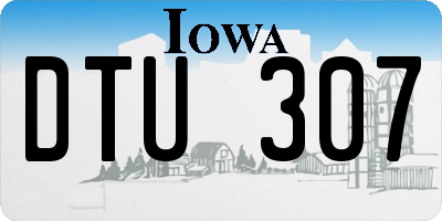 IA license plate DTU307