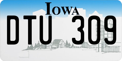 IA license plate DTU309