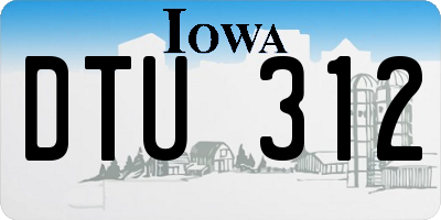 IA license plate DTU312