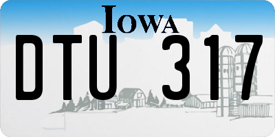 IA license plate DTU317
