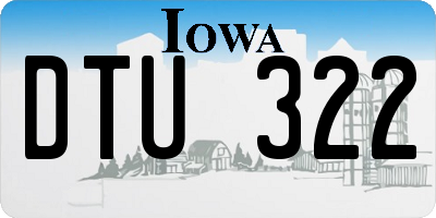 IA license plate DTU322