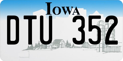 IA license plate DTU352