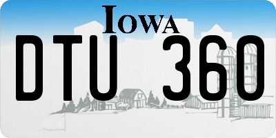 IA license plate DTU360