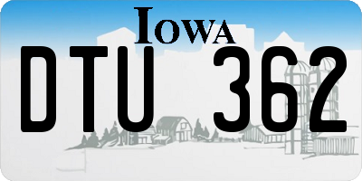 IA license plate DTU362