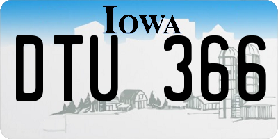IA license plate DTU366