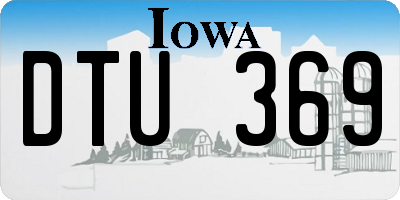IA license plate DTU369