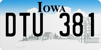 IA license plate DTU381