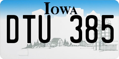 IA license plate DTU385