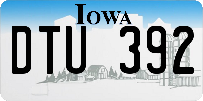 IA license plate DTU392