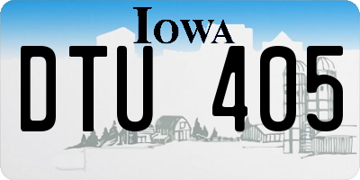 IA license plate DTU405