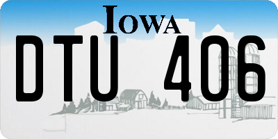 IA license plate DTU406