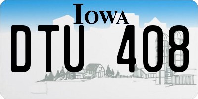 IA license plate DTU408