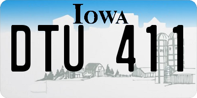 IA license plate DTU411