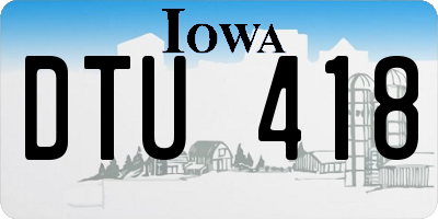 IA license plate DTU418