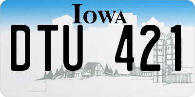 IA license plate DTU421