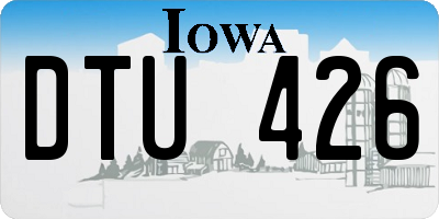 IA license plate DTU426